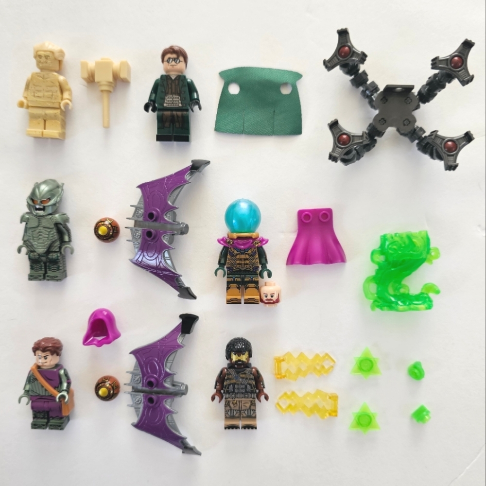 Lot of 6 Lego Compatible Marbel Spider-Man Far From Home Villian Minifigures